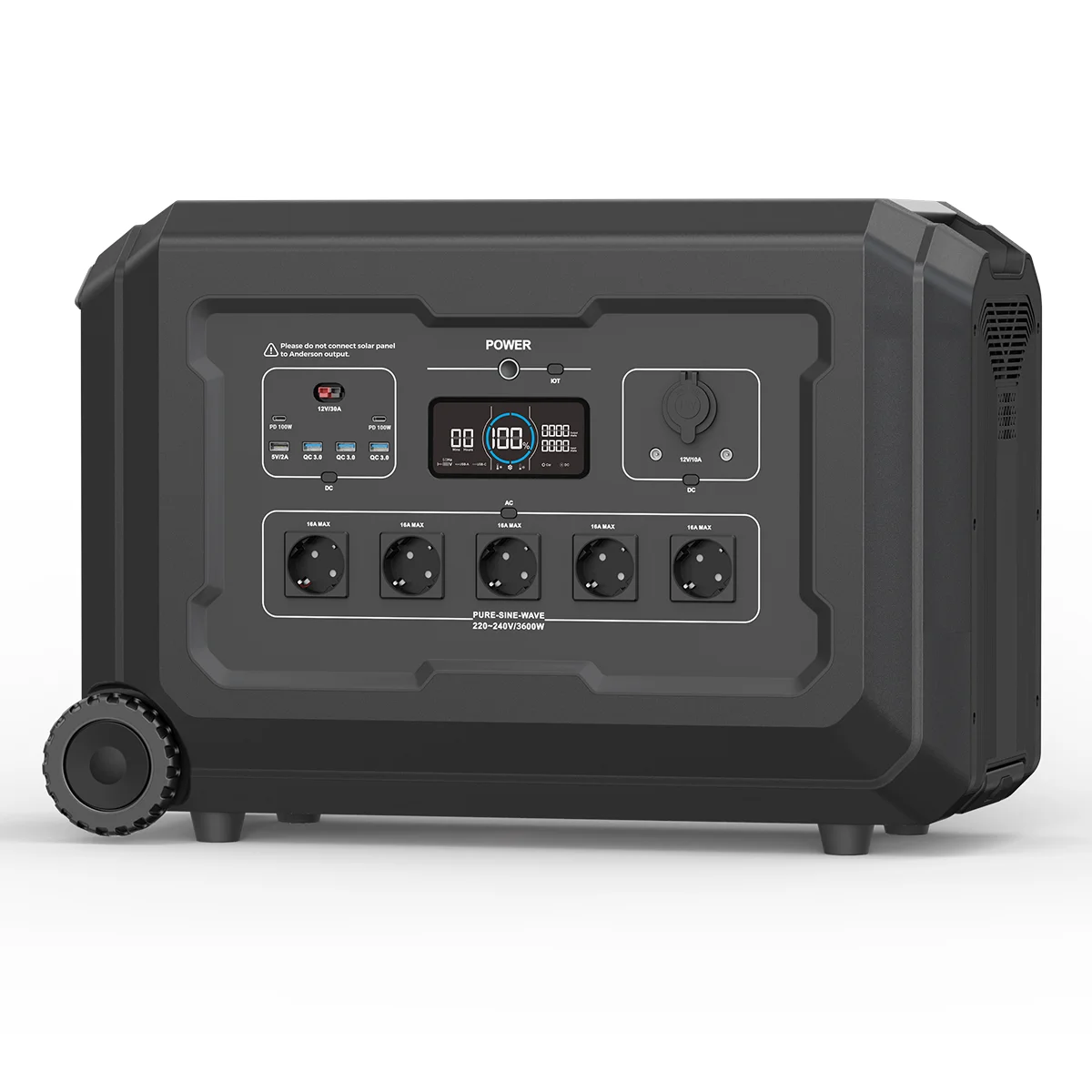 Souop S3 Powerstation 3600W Frontansicht – 3.072Wh LiFePO4, WLAN, 7.000W Spitzenleistung