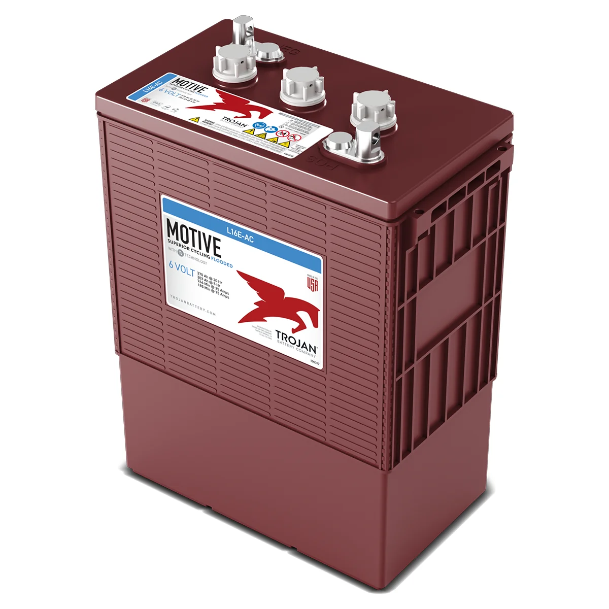 Trojan L16 E-AC UT Deep Cycle Batterie 6V 370Ah Flooded Grossformat