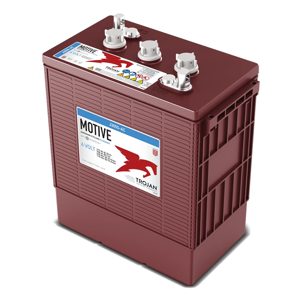 Trojan J305 G-AC UT Deep Cycle Batterie 6V 315Ah Flooded Mittelklasse