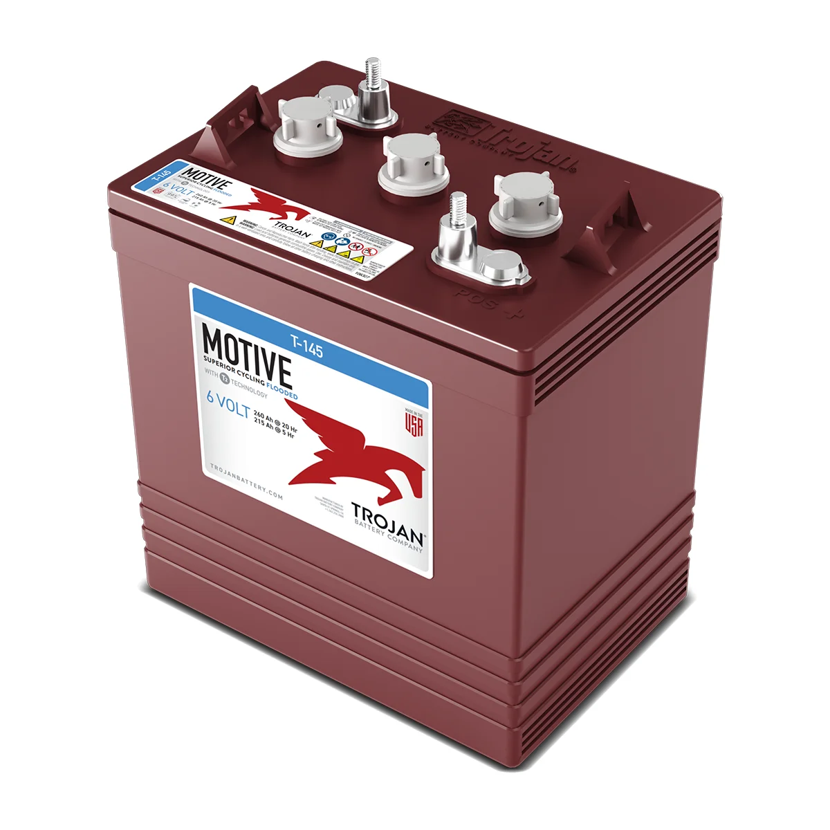 Trojan T-145 ELPT Deep Cycle Batterie 6V 260Ah Flooded Hochleistung