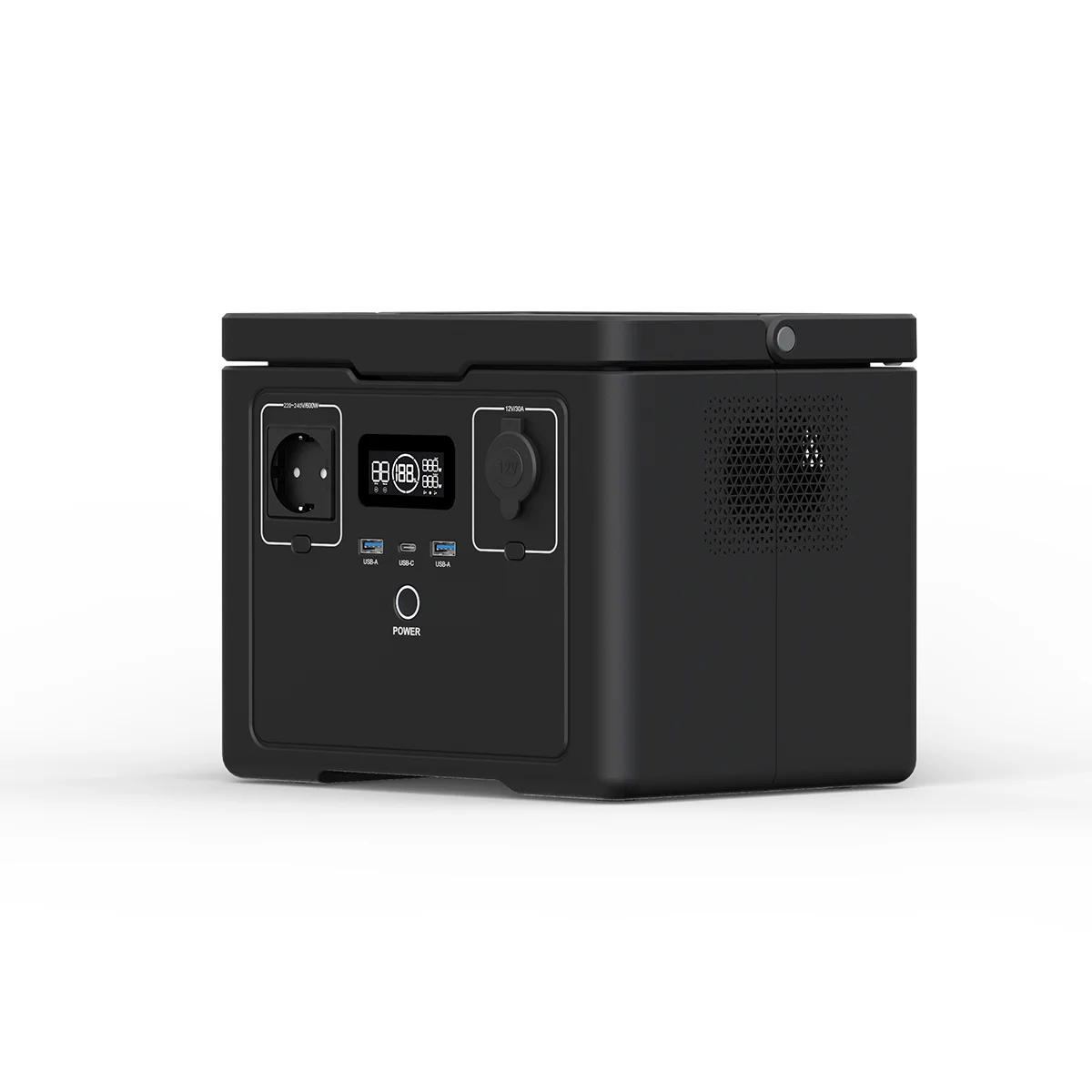 Souop S03PRO 600W Powerstation Draufsicht – kompaktes Gehäuse mit Tragegriff, Maße 310x260x265mm